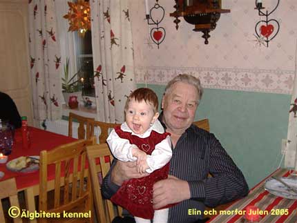 Elin och morfar julen 2005